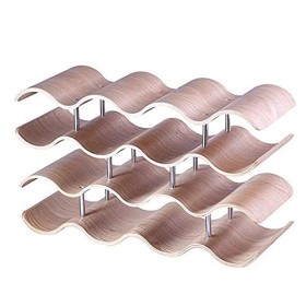 WaLdor Casier à vin Casier à vin en Bois for Bar à Domicile, casier à vin à Raisin ondulé, présentoir à Assemblage détachable