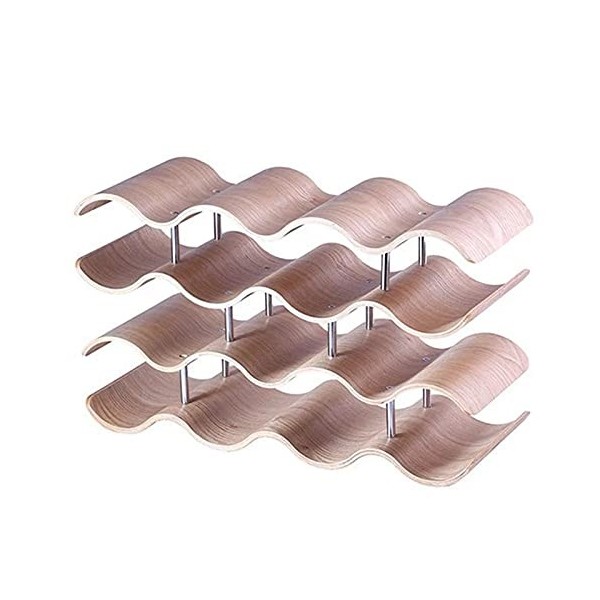 WaLdor Casier à vin Casier à vin en Bois for Bar à Domicile, casier à vin à Raisin ondulé, présentoir à Assemblage détachable