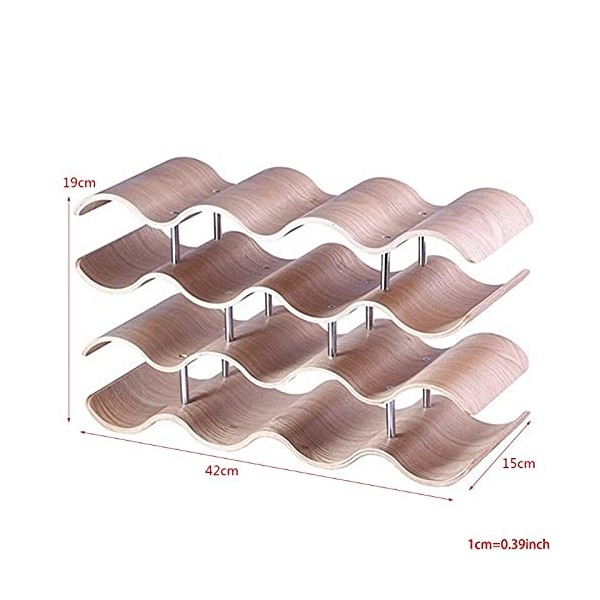 WaLdor Casier à vin Casier à vin en Bois for Bar à Domicile, casier à vin à Raisin ondulé, présentoir à Assemblage détachable