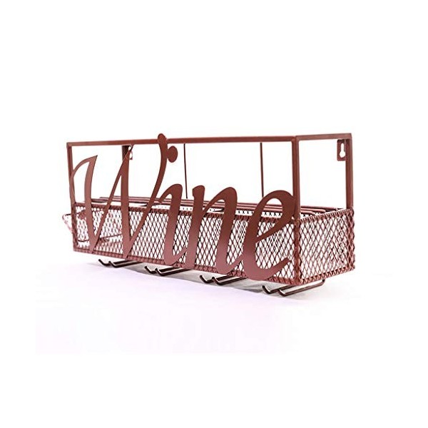 Casier à vin, Porte-Bouteille de Vin, Support de Verre à Vin, Art de Fer de bâti de Mur pour Le Casier à vin à la Maison de R