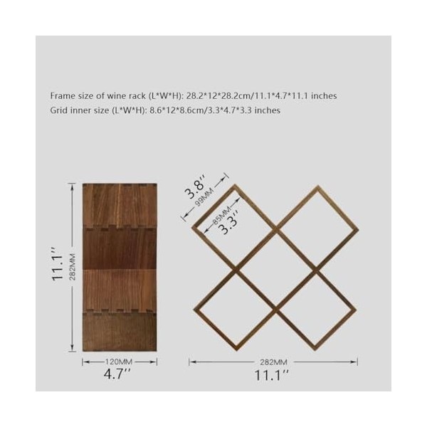 MObyat Casier à vin Casier à vin en Bois de Noyer, Support de Bouteille de vin, comptoir de Stockage du vin, étagère de Range