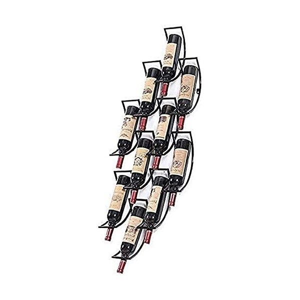 ANSNOW Porte-Bouteille Étagère À Vin Casier À Vin Fer Tenture Murale Casier À Vin Sac de Rangement Casier À Bouteilles de Vin