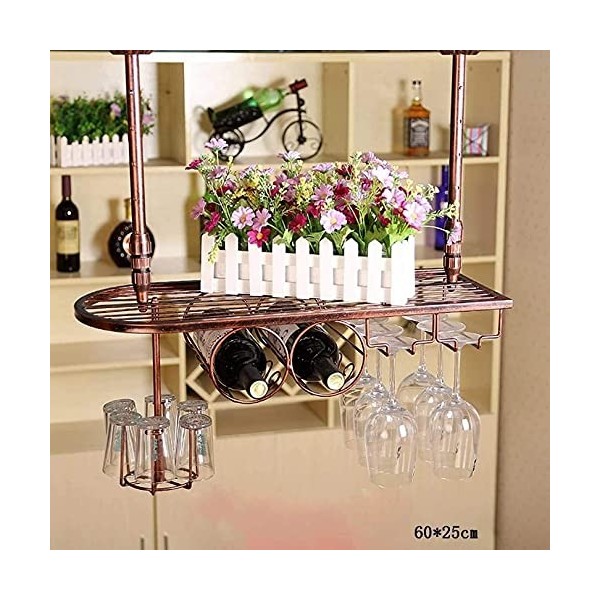 ANSNOW Support de Bouteille de Vin, Étagère À Vin, Casier À Vin Suspendu pour Verre À Vin, pour Salon, Bar, Décoration, Range