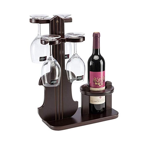 Casier à vin Support en verre de casier à vin en bois massif européen sur pied pour étagère à vin daffichage de salon peut 