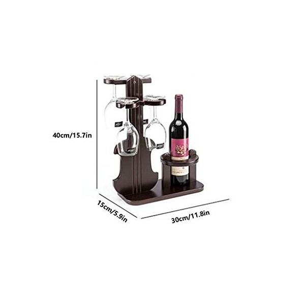 Casier à vin Support en verre de casier à vin en bois massif européen sur pied pour étagère à vin daffichage de salon peut 