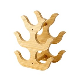 Casier à vin Casier à vin sur pied en forme de rainure en forme de U Le casier à vin en bambou en bois massif convient à la d