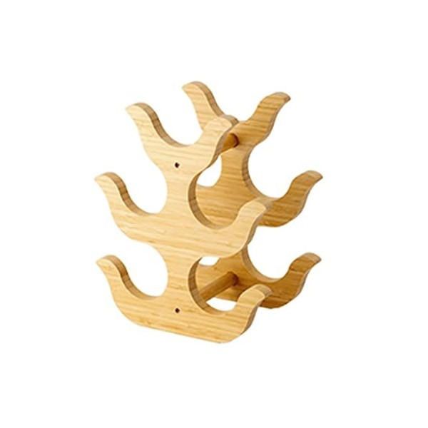 Casier à vin Casier à vin sur pied en forme de rainure en forme de U Le casier à vin en bambou en bois massif convient à la d