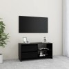 Keyur Meuble TV, Banc TV Buffet Bas Support de Télévision Meuble Télé Meuble TV Noir 80x31x39 cm Bois de pin Massif