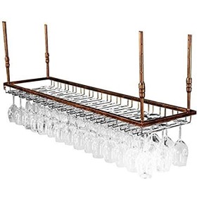 ANSNOW Porte-Bouteilles Étagères Flottantes Casier À Vin Suspendu À LEnvers Casier À Verres À Vin Hôtel Long Gobelet Rack Él