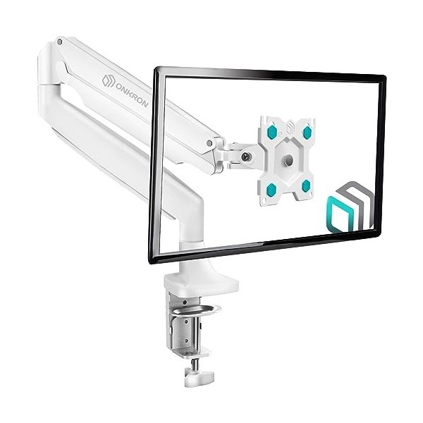 ONKRON Support de Bureau pour TV et moniteurs 13’’ – 32’’ dun Poids Maximal de 9 kg avec VESA 100x100 Max. Inclinaison de -9