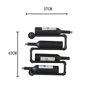 ELzEy Casier à vin, Support de Verre à vin Multifonction Loft, Tuyau deau Industriel, Support Mural, étagère à vin, Peut Sto