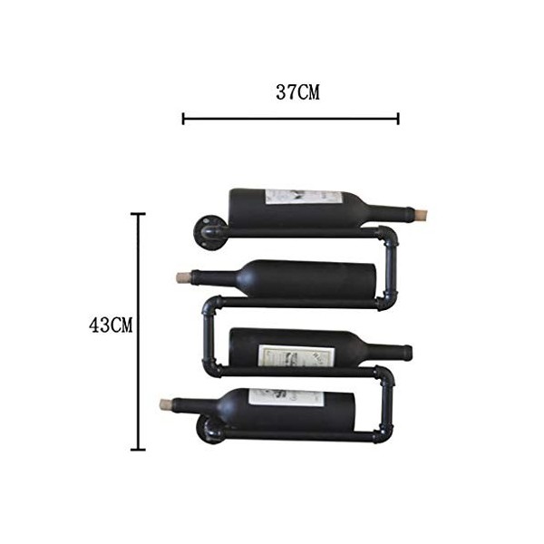 ELzEy Casier à vin, Support de Verre à vin Multifonction Loft, Tuyau deau Industriel, Support Mural, étagère à vin, Peut Sto