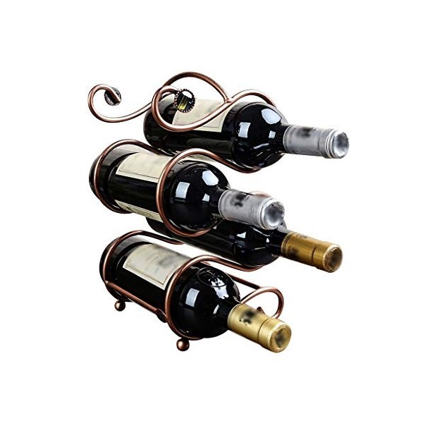 Casier à vin sur pied pour 6 bouteilles, Creative S casier à vin en métal, présentoir à vin, support de cuisine, salle à mang