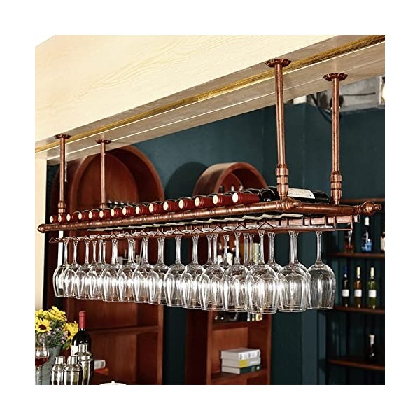 TZUFA Casier à vin Casiers à vin de Plafond, Bouteilles Suspendues et Organisateur de Support en Verre, Support de Stockage d