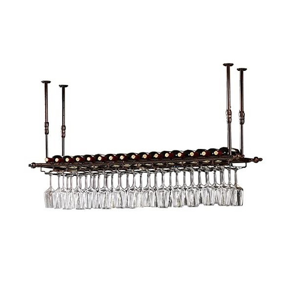 TZUFA Casier à vin de Plafond, Porte-Verres à Pied, Porte-gobelets à Champagne, étagère de décoration Suspendue pour la Maiso