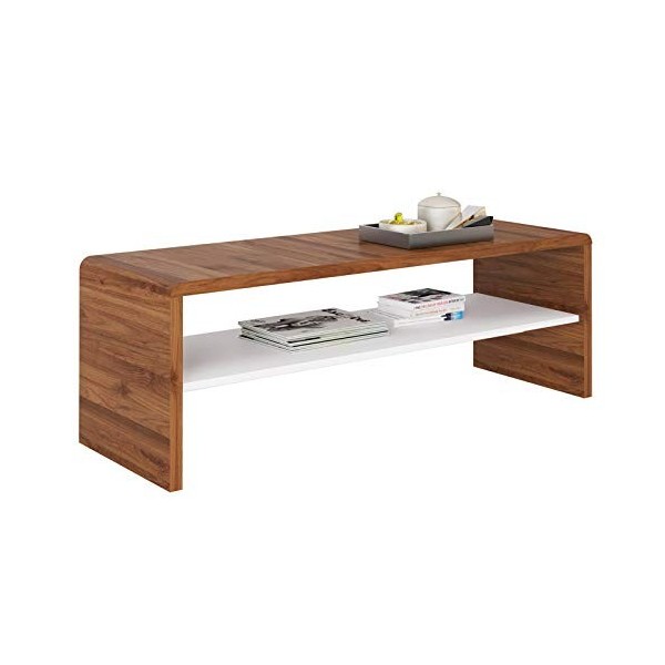 IDIMEX Table Basse Noelle, Table de Salon rectangulaire ou Meuble TV de 120 cm avec 1 étagère Espace de Rangement Ouvert, en 