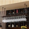 TZUFA Casier à vin mural en métal, gobelets en verre de champagne, support pour verres à pied, étagère de décoration de plafo