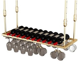 TZUFA Casier à vin Casiers à vin de Plafond, Porte-Bouteille de vin en métal, Support de Stockage de vin daffichage Vintage 