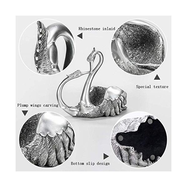 FULYA Statues de Jardin Sculpture Créative Européenne Rétro Cygne Meuble TV Salon Table À Manger Décoration Casier À Vin Cham