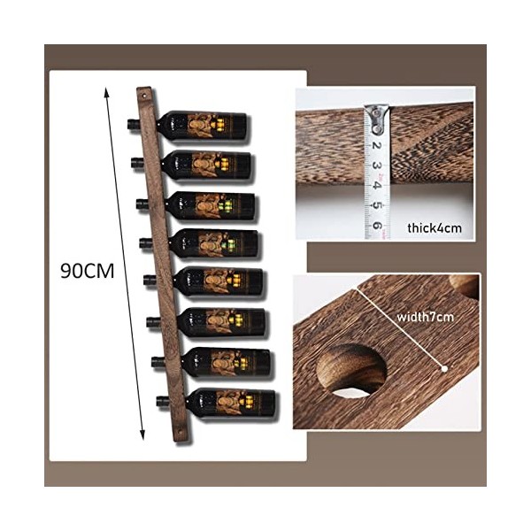 TzUni Casier à vin Mural Rustique – Support en Bois Massif pour Bouteilles de vin, présentoir de Rangement à Domicile, Organi