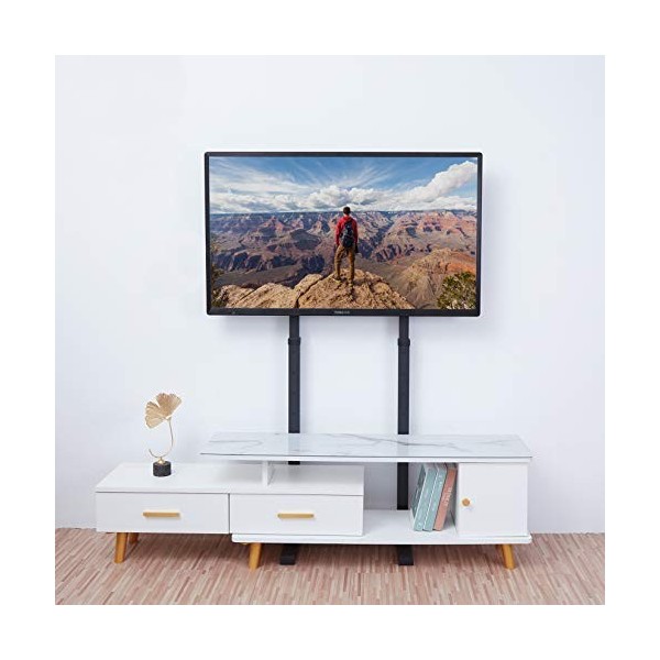 UNHO Support TV sur Pied: Pied TV Universel Support TV Pied Hauteur Réglable Supports Et Meubles TV pour LCD LED Plasma de 32