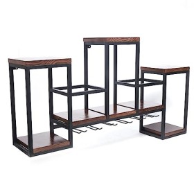 WDRENTOOL Étagère murale à vin murale vintage - Étagère à vin - Pour cuisine, restaurant, bar - Étagère murale en bois avec 6