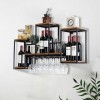 WDRENTOOL Étagère murale à vin murale vintage - Étagère à vin - Pour cuisine, restaurant, bar - Étagère murale en bois avec 6