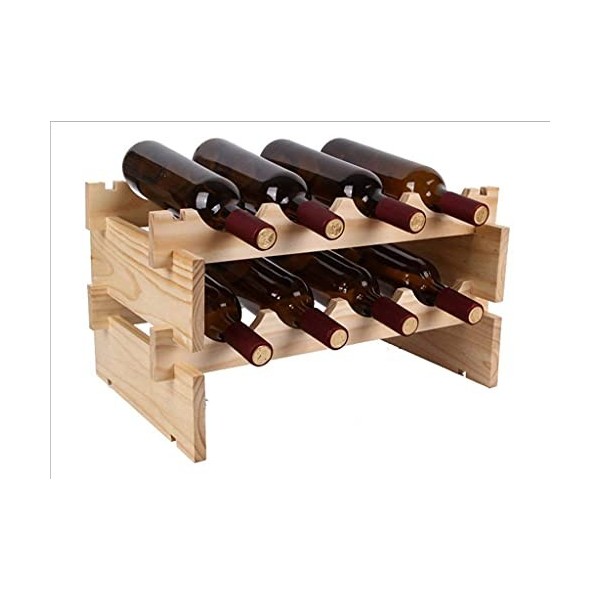SARUEL Casier à vin empilable - Étagère à vin Rouge en Bois Massif superposé Décoration darmoire à vin en Bois Casier à vin 