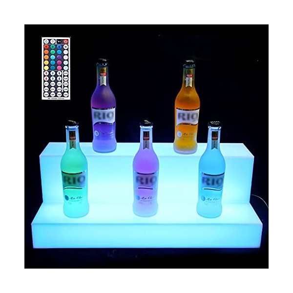 MaGiLL Présentoir de Bouteille de vin Présentoir de Bouteille éclairé par LED Étagère de Bouteille éclairée par Liqueur de Ba