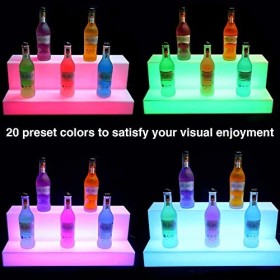 MaGiLL Présentoir de Bouteille de vin Présentoir de Bouteille éclairé par LED Étagère de Bouteille éclairée par Liqueur de Ba