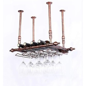 Casier À Vin Suspendu Casier À Vin Mural Casier à vin de plafond | Support en métal | Étagère porte-gobelet | Supports for ve