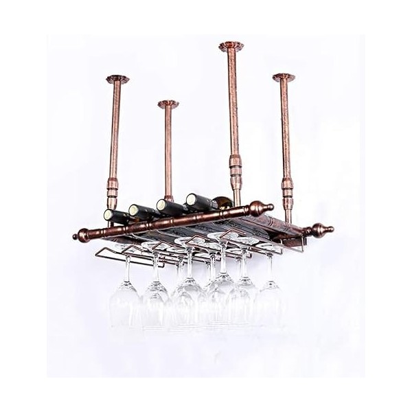 Casier À Vin Suspendu Casier À Vin Mural Casier à vin de plafond | Support en métal | Étagère porte-gobelet | Supports for ve