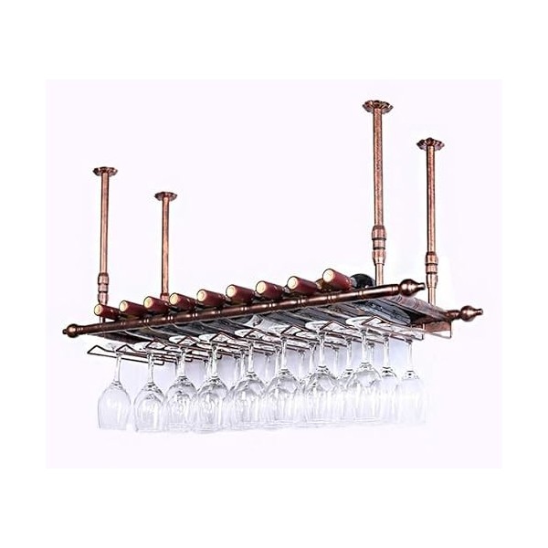 Casier À Vin Suspendu Casier À Vin Mural Casier à vin de plafond | Support en métal | Étagère porte-gobelet | Supports for ve