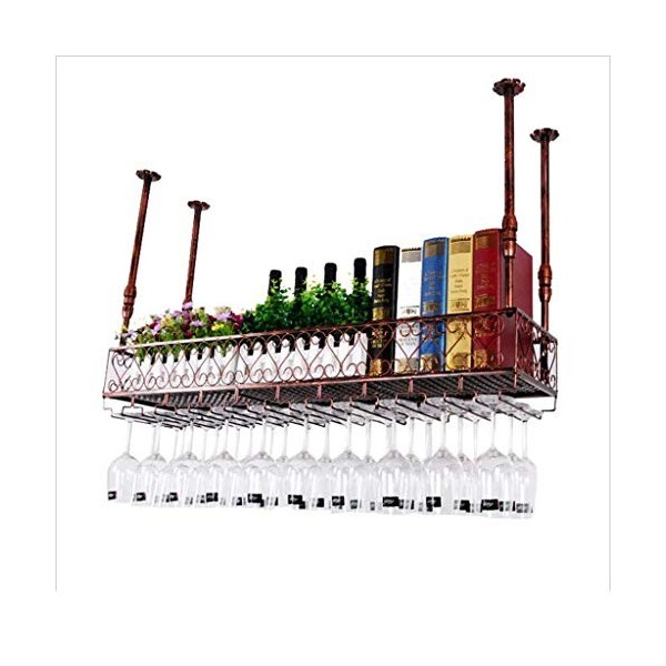 ANSNOW Étagères Flottantes pour Unité de Bar, Casiers À Vin Muraux, Support de Verre À Vin Suspendu, Support de Vin Rustique,