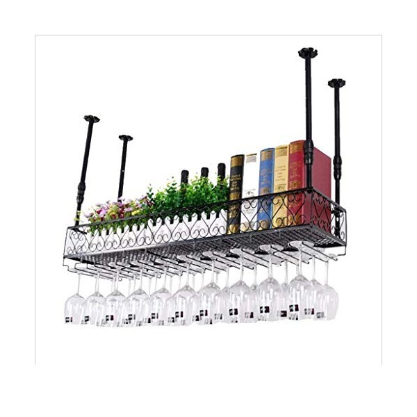 ANSNOW Étagères Flottantes pour Unité de Bar, Casiers À Vin Muraux, Support de Verre À Vin Suspendu, Support de Vin Rustique,