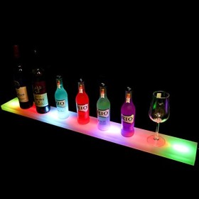 Lxwyq Présentoir de Bouteille éclairé à LED, étagère à Alcool à 1 étage 20 Couleurs présentoir de Bouteille déclairage avec 