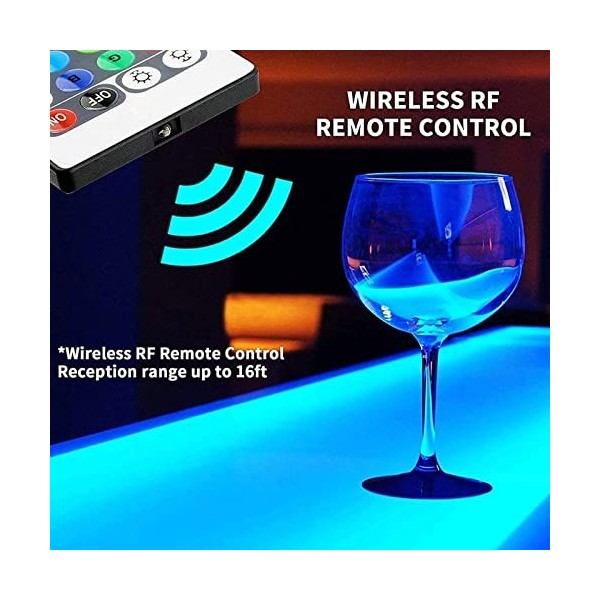 Lxwyq Présentoir de Bouteille éclairé à LED, étagère à Alcool à 1 étage 20 Couleurs présentoir de Bouteille déclairage avec 