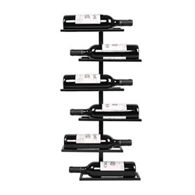 ANSNOW Support À Vin Mural en Fer avec Cadre en Verre À Vin, Présentoir À Vin en Métal, Support de Décoration Murale de Fond,