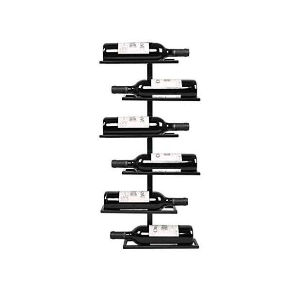 ANSNOW Support À Vin Mural en Fer avec Cadre en Verre À Vin, Présentoir À Vin en Métal, Support de Décoration Murale de Fond,