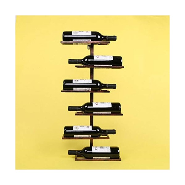 ANSNOW Support À Vin Mural en Fer avec Cadre en Verre À Vin, Présentoir À Vin en Métal, Support de Décoration Murale de Fond,