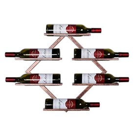 ANSNOW Casier À Vin Mural en Fer avec Cadre en Verre À Vin, Présentoir À Vin, Support de Décoration Murale de Fond, Casier À 