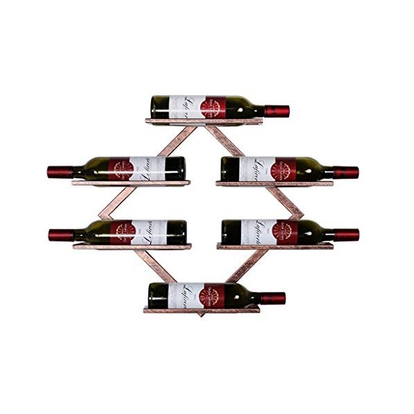 ANSNOW Casier À Vin Mural en Fer avec Cadre en Verre À Vin, Présentoir À Vin, Support de Décoration Murale de Fond, Casier À 