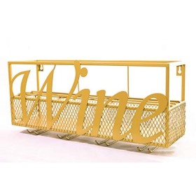 Casier à vin, Porte-Bouteille de Vin, Support de Verre à Vin, Art de Fer de bâti de Mur pour Le Casier à vin à la Maison de R