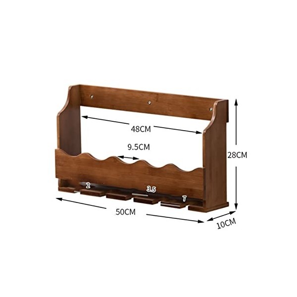 Support de Verre à vin Mural – Présentoir à vin Suspendu – Étagères murales en Bois Massif, casier à vin Mural, Armoire à vin