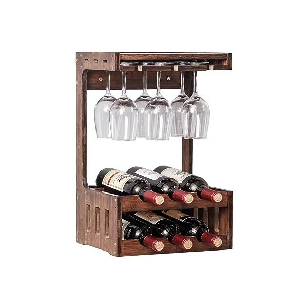 Casier à vin Porte-Bouteille de vin Mural en Bambou, casier à vin Mural Stable et Ferme, casier à vin pour décor de Cuisine d