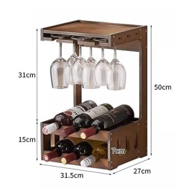 Casier à vin Porte-Bouteille de vin Mural en Bambou, casier à vin Mural Stable et Ferme, casier à vin pour décor de Cuisine d