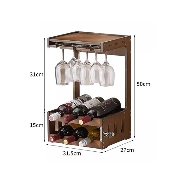 Casier à vin Porte-Bouteille de vin Mural en Bambou, casier à vin Mural Stable et Ferme, casier à vin pour décor de Cuisine d