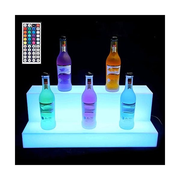 Miuxe Présentoir pour Bouteilles De Liqueur, Présentoir pour Bouteilles De Liqueur avec Éclairage LED, Présentoir pour Boutei