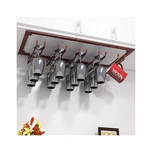 NufiyA Casier à vin Casier à vin, casier à Verre à vin à lenvers Bar casier à Verre à vin Suspendu casier à Verre Haut décor