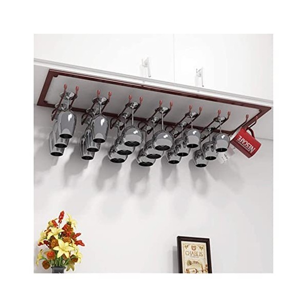 NufiyA Casier à vin Casier à vin, casier à Verre à vin à lenvers Bar casier à Verre à vin Suspendu casier à Verre Haut décor